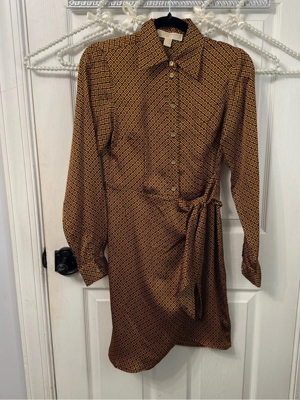 MICHAEL Michael Kors Geometric Print Merigold Tie Dress